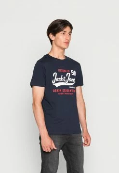 Jack & Jones JJELOGO O NECK - Print T-shirt - Navy Blazer