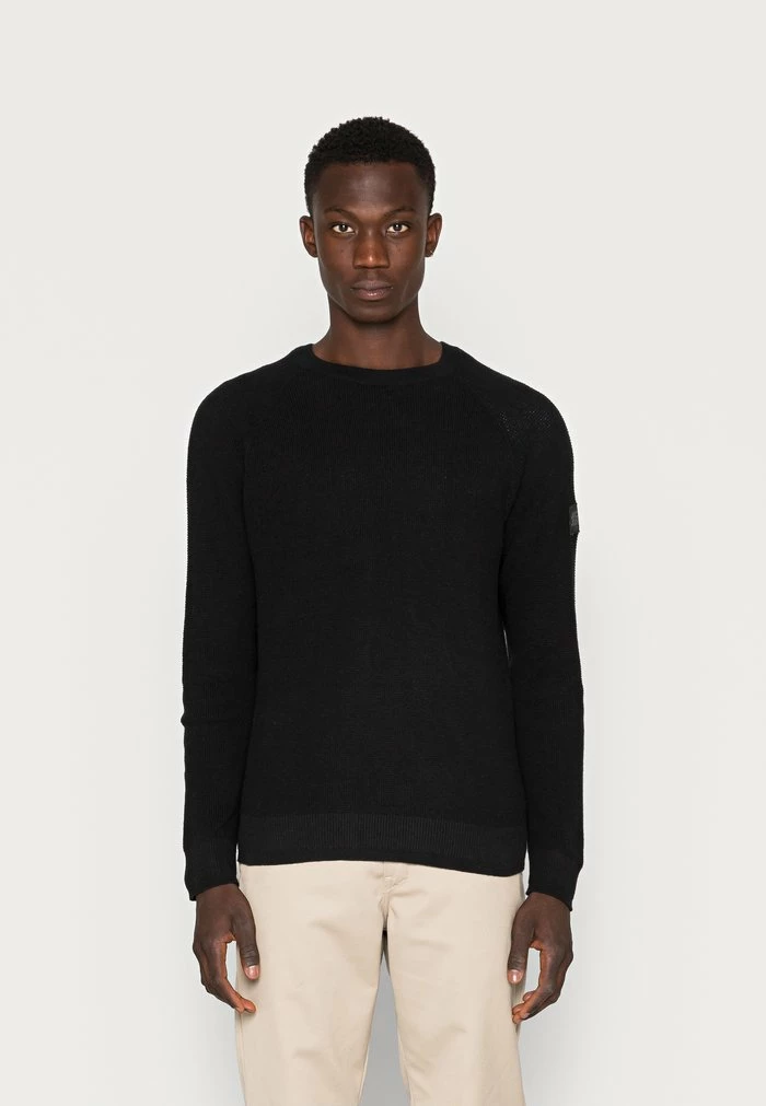 Jack & Jones CLASSIC WAFFLE - Jumper - Black 1 Jack & Jones CLASSIC WAFFLE - Jumper - Black