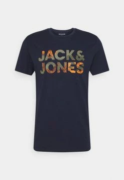 Jack & Jones JJSOLDIER LOGOTEE CREW NECK - Print T-shirt - Navy Blazer