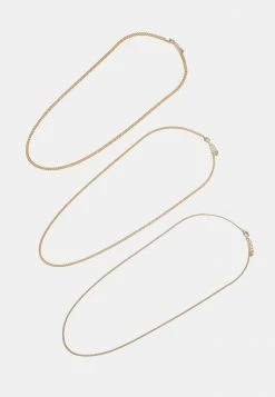 Jack & Jones JACMICRO CUBAN CHAIN 3 PACK UNISEX - Necklace - Gold-coloured