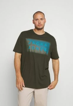 Jack & Jones JCOSHAWN TEE CREW NECK - Print T-shirt - Forest Night