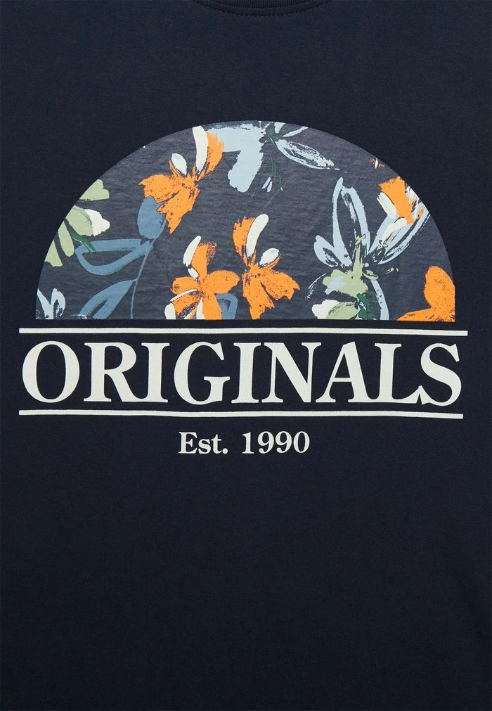 Jack & Jones JORFLOWER BRANDING TEE - Print T-shirt - Navy Blazer 3 Jack & Jones JORFLOWER BRANDING TEE - Print T-shirt - Navy Blazer - Image 3