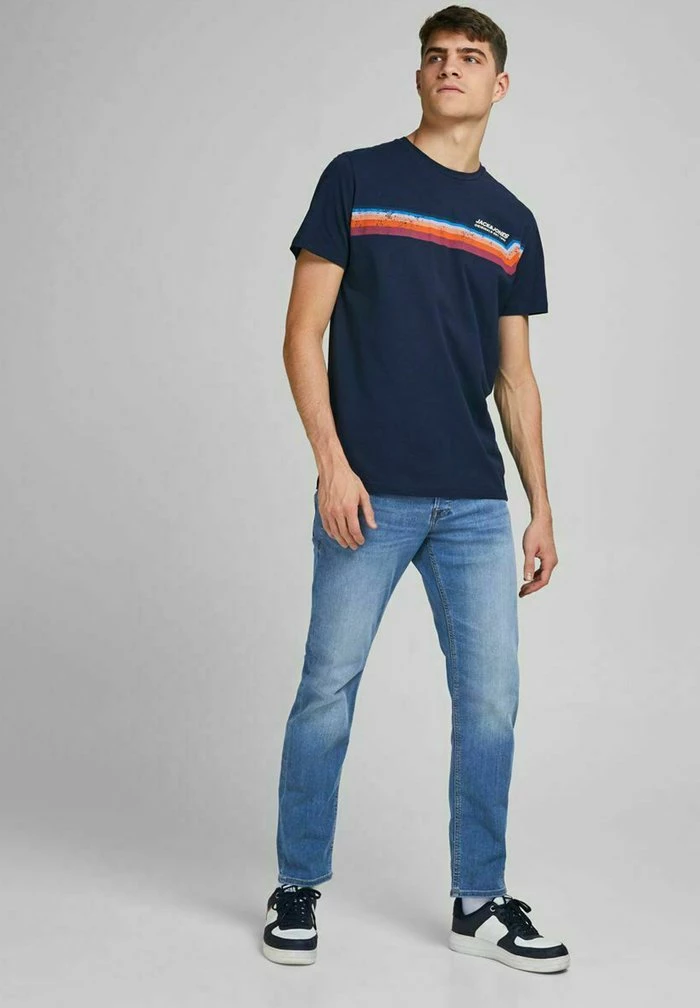 Jack & Jones Straight Leg Jeans - Blue Denim 2 Jack & Jones Straight Leg Jeans - Blue Denim - Image 2