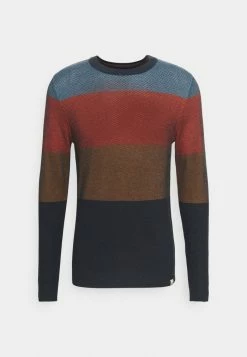 Jack & Jones JORFINN CREW NECK - Jumper - Burnt Ochre/detail:navy Blazer