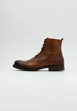Jack & Jones JFWRUSSEL WARM - Lace-up Ankle Boots - Cognac