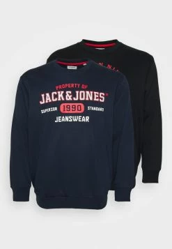 Jack & Jones JJSTAMP CREW NECK 2 PACK - Sweatshirt - Navy Blazer/black