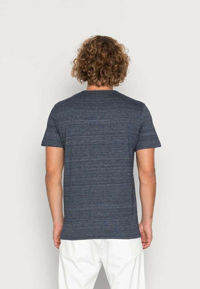 Jack & Jones JCOBERG UPSCALED TEE CREW NECK - Print T-shirt - Navy Blazer Melange 3 Jack & Jones JCOBERG UPSCALED TEE CREW NECK - Print T-shirt - Navy Blazer Melange - Image 3