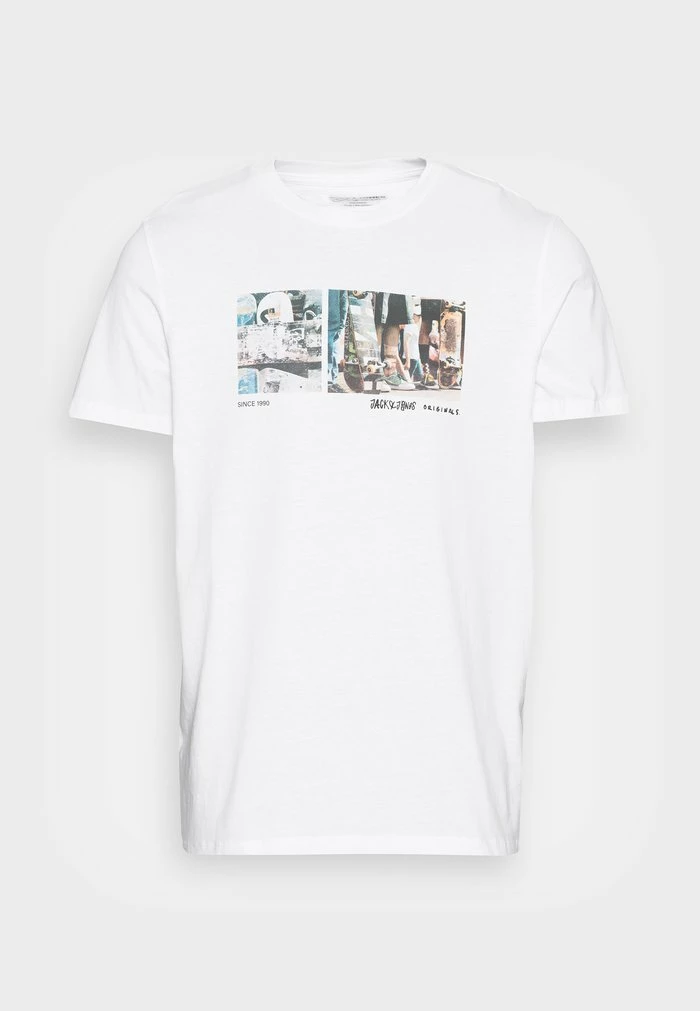Jack & Jones JORSPLITS TEE CREW NECK - Print T-shirt - Bright White 4 Jack & Jones JORSPLITS TEE CREW NECK - Print T-shirt - Bright White - Image 4