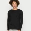 Jack & Jones JCORAY TEE CREW NECK - Long Sleeved Top - Black