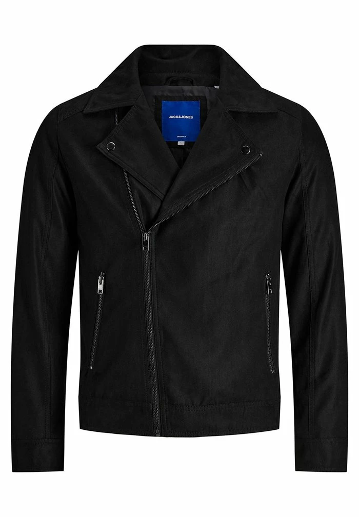Jack & Jones SIMPLE - Faux Leather Jacket - Black Fake Suede 1 Jack & Jones SIMPLE - Faux Leather Jacket - Black Fake Suede