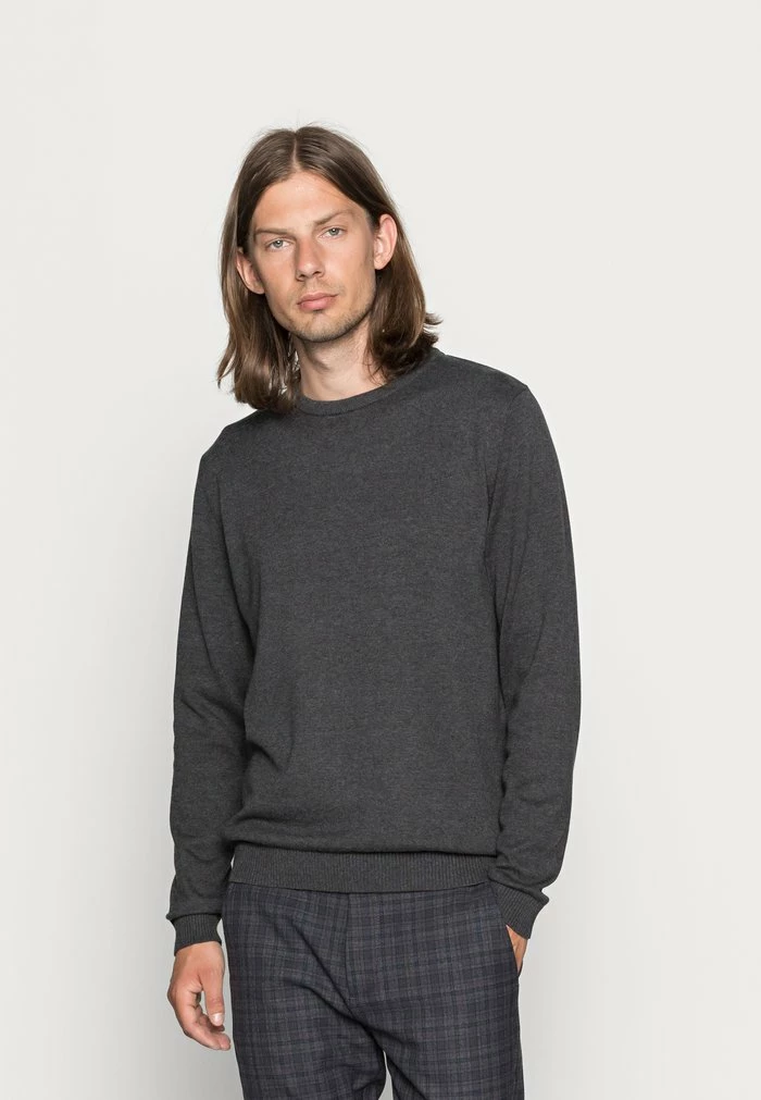 Jack & Jones JJEBASIC - Jumper - Dark Grey Melange 1 Jack & Jones JJEBASIC - Jumper - Dark Grey Melange