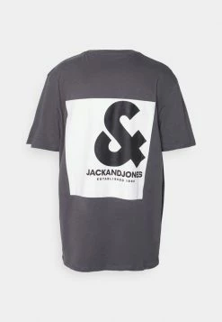 Jack & Jones TEE CREW NECK - Print T-shirt - Mottled Dark Grey