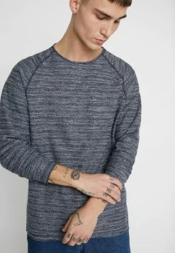 Jack & Jones JJETERRY NECK - Sweatshirt - Navy Blazer/reg/melange -Jack & Jones Shop 5f205438920940608d5e85675652366d