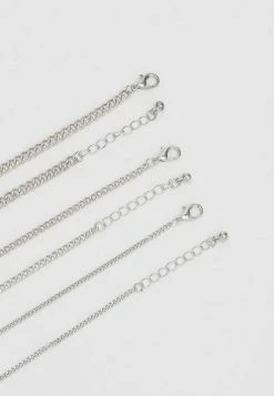 Alternative view of Jack & Jones JACMICRO CUBAN CHAIN 3 PACK UNISEX - Necklace - Silver-coloured