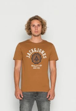 Jack & Jones JJELOGO O NECK - Print T-shirt - Rubber