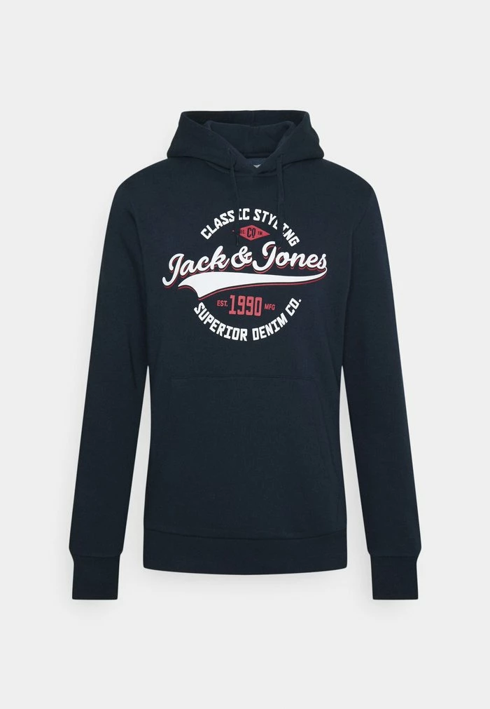Jack & Jones JJELOGO HOOD - Hoodie - Navy Blazer 1 Jack & Jones JJELOGO HOOD - Hoodie - Navy Blazer