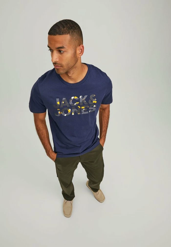 Jack & Jones Print T-shirt - Dark Blue 4 Jack & Jones Print T-shirt - Dark Blue - Image 4