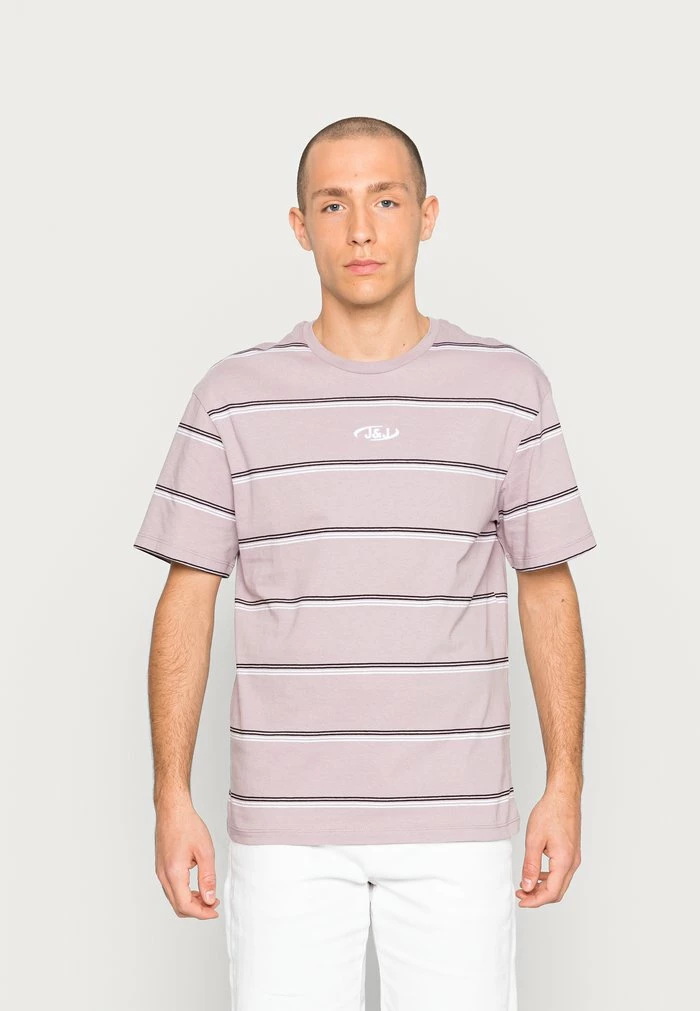 Jack & Jones JCOAIR CLUB STRIPE TEE CREW NECK UNISEX - Print T-shirt - Nirvana 1 Jack & Jones JCOAIR CLUB STRIPE TEE CREW NECK UNISEX - Print T-shirt - Nirvana