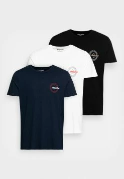 Jack & Jones JJDEVIN TEE CREW NECK 3 PACK - Print T-shirt - Black/navy Blazer/white -Jack & Jones Shop 68c0ff813beb4b22a2ecf6122bfb9a3e