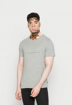 Jack & Jones JJFONT - Print T-shirt - Light Grey Melange