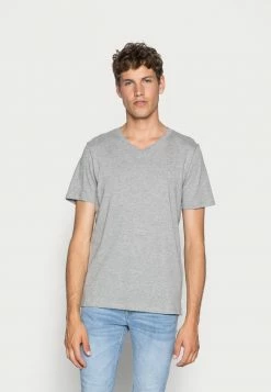 Jack & Jones JJEPLAIN - Basic T-shirt - Light Grey Melange