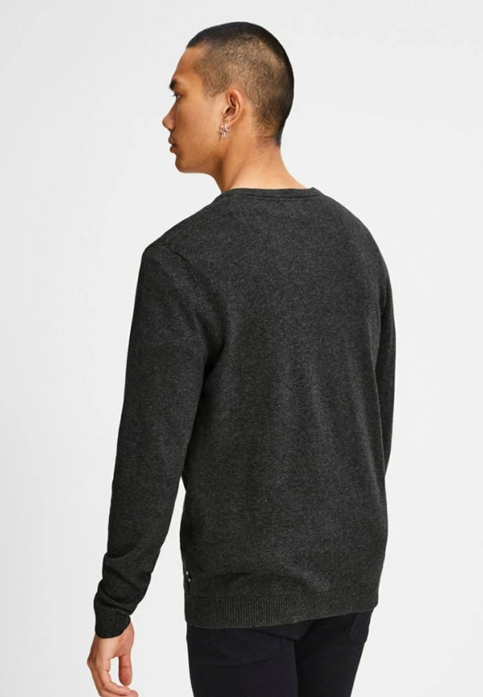 Jack & Jones JJEBASIC - Jumper - Dark Grey 3 Jack & Jones JJEBASIC - Jumper - Dark Grey - Image 3