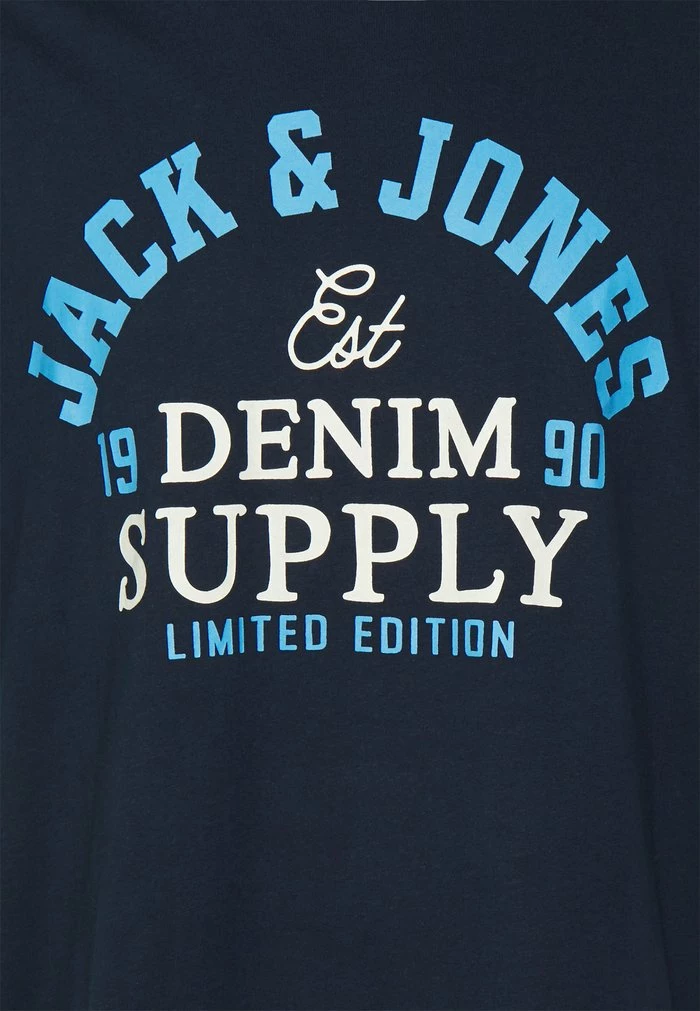 Jack & Jones JJELOGO TEE O NECK - Print T-shirt - Dark Navy 3 Jack & Jones JJELOGO TEE O NECK - Print T-shirt - Dark Navy - Image 3