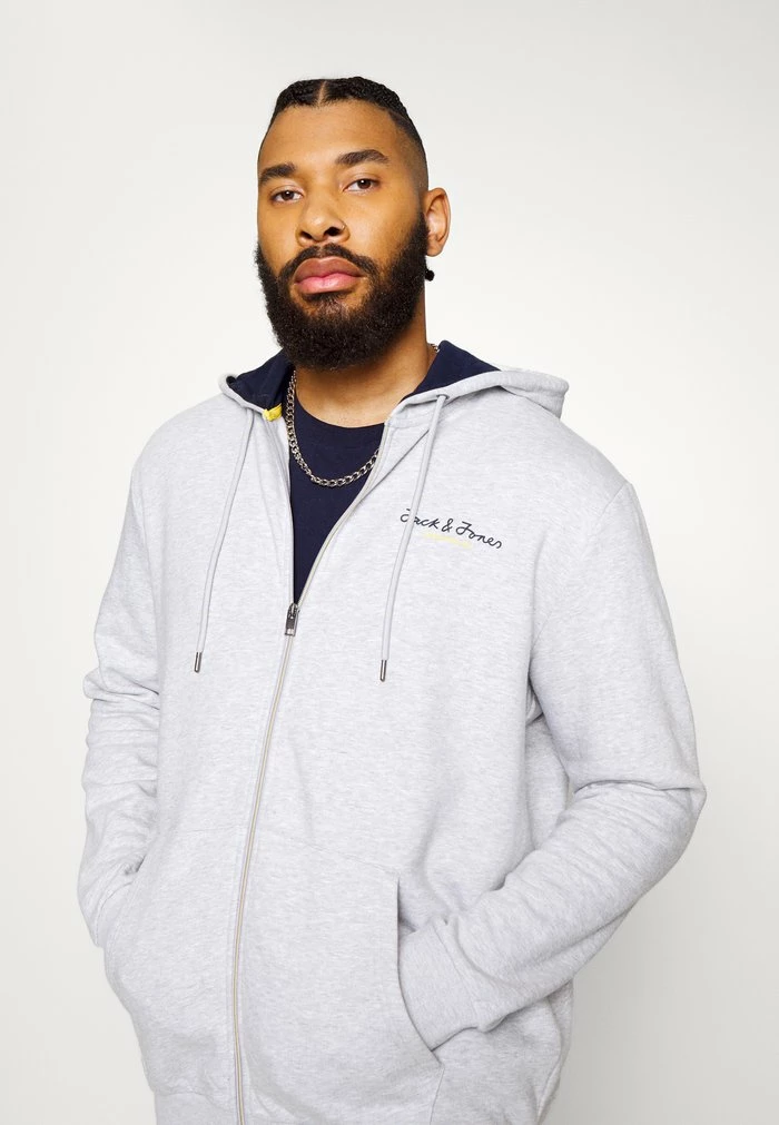Jack & Jones JCOBERG ZIP HOOD - Zip-up Sweatshirt - Light Grey 4 Jack & Jones JCOBERG ZIP HOOD - Zip-up Sweatshirt - Light Grey - Image 4