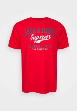 Jack & Jones JJELOGO TEE O NECK - Print T-shirt - True Red