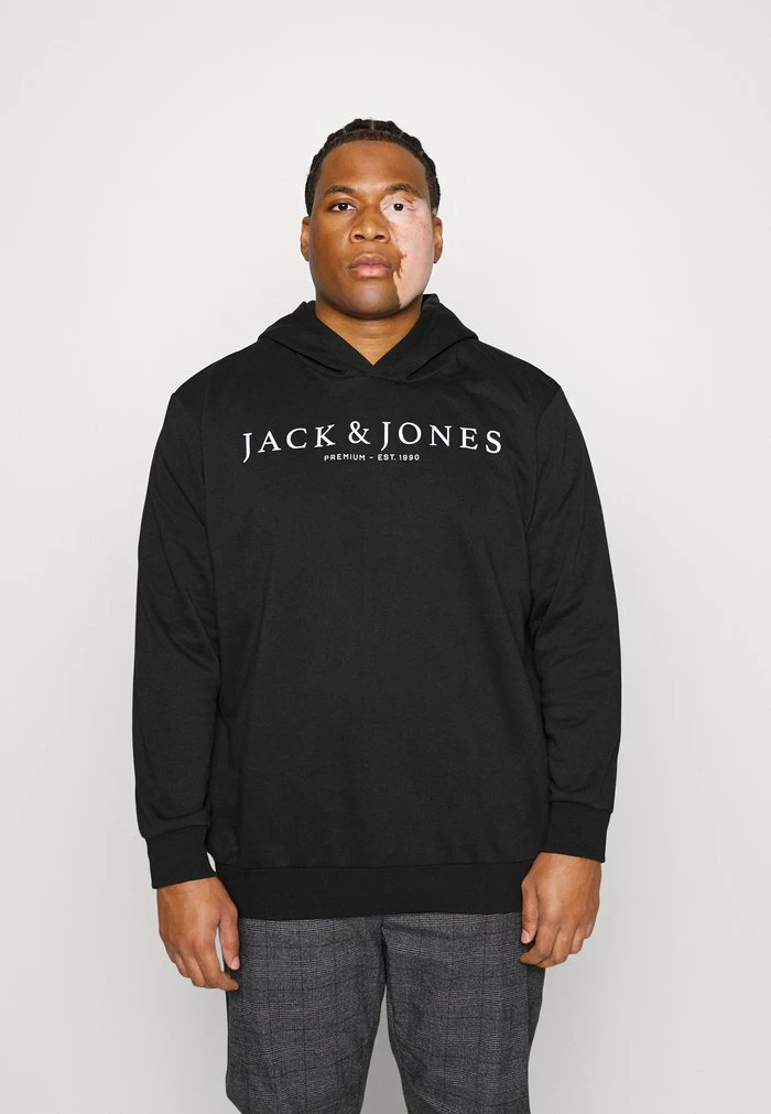 Jack & Jones JPRBLAAUGUST LOGO SWEAT HOOD - Hoodie - Black 1 Jack & Jones JPRBLAAUGUST LOGO SWEAT HOOD - Hoodie - Black