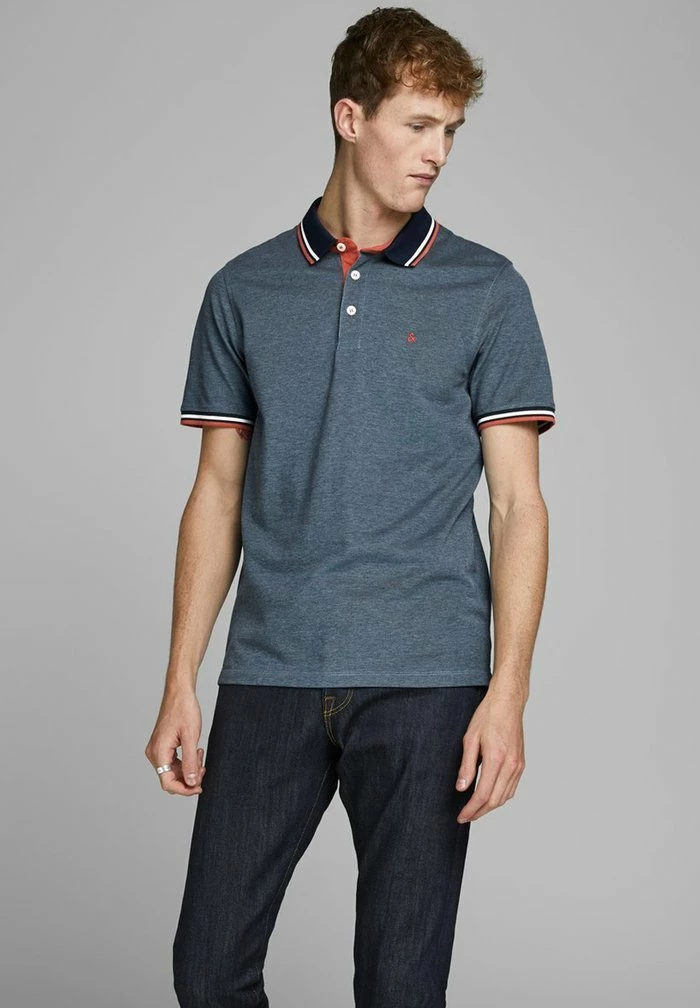 Jack & Jones JJEPAULOS - Polo Shirt - Denim Blue 1 Jack & Jones JJEPAULOS - Polo Shirt - Denim Blue