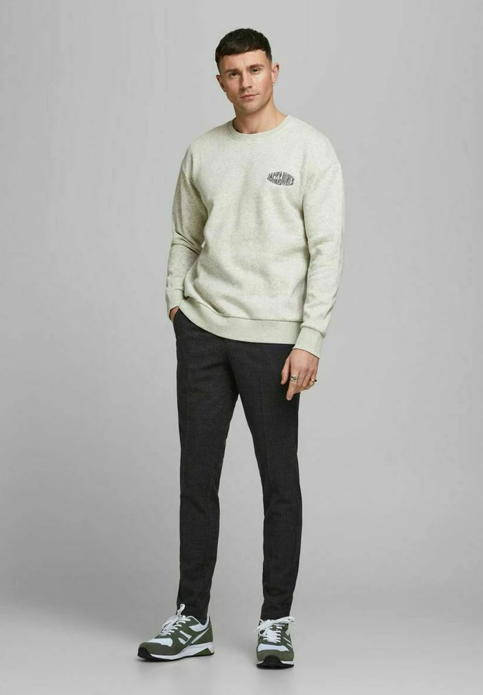Jack & Jones Sweatshirt - White Melange 2 Jack & Jones Sweatshirt - White Melange - Image 2