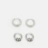 Jack & Jones JACSACILE EARRINGS UNISEX 4 PACK - Earrings - Silver-coloured