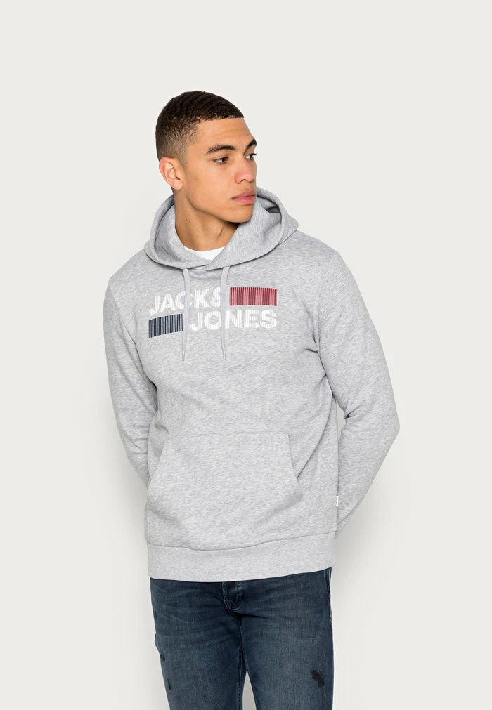Jack & Jones JJECORP HOOD 2 PACK - Hoodie - Light Grey Melange/black 4 Jack & Jones JJECORP HOOD 2 PACK - Hoodie - Light Grey Melange/black - Image 4