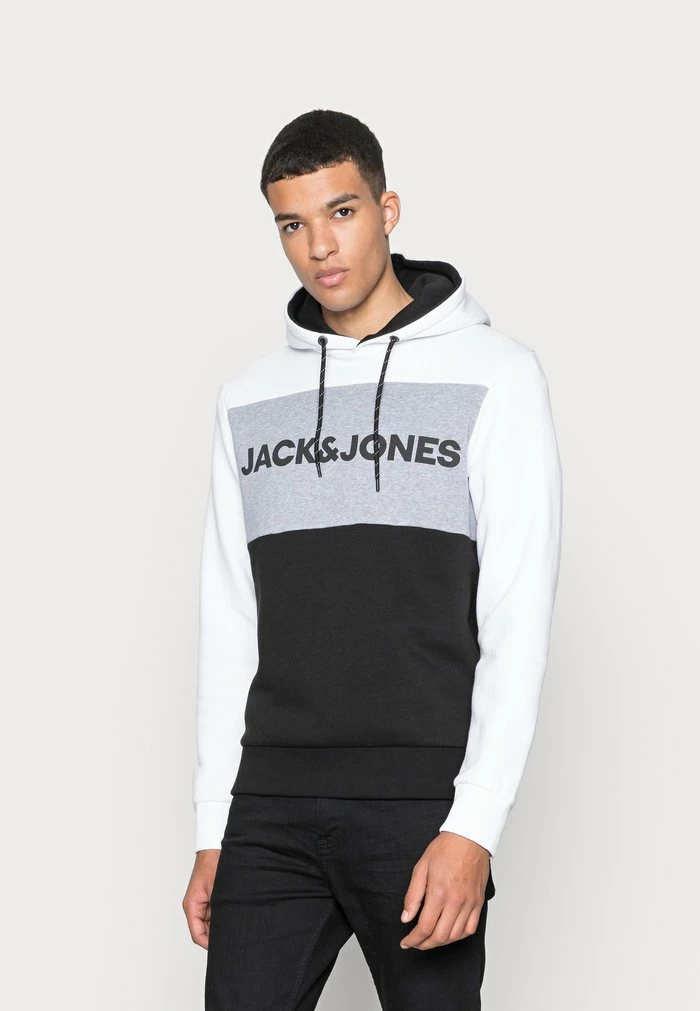 Jack & Jones JJELOGO BLOCKING - Hoodie - White 1 Jack & Jones JJELOGO BLOCKING - Hoodie - White