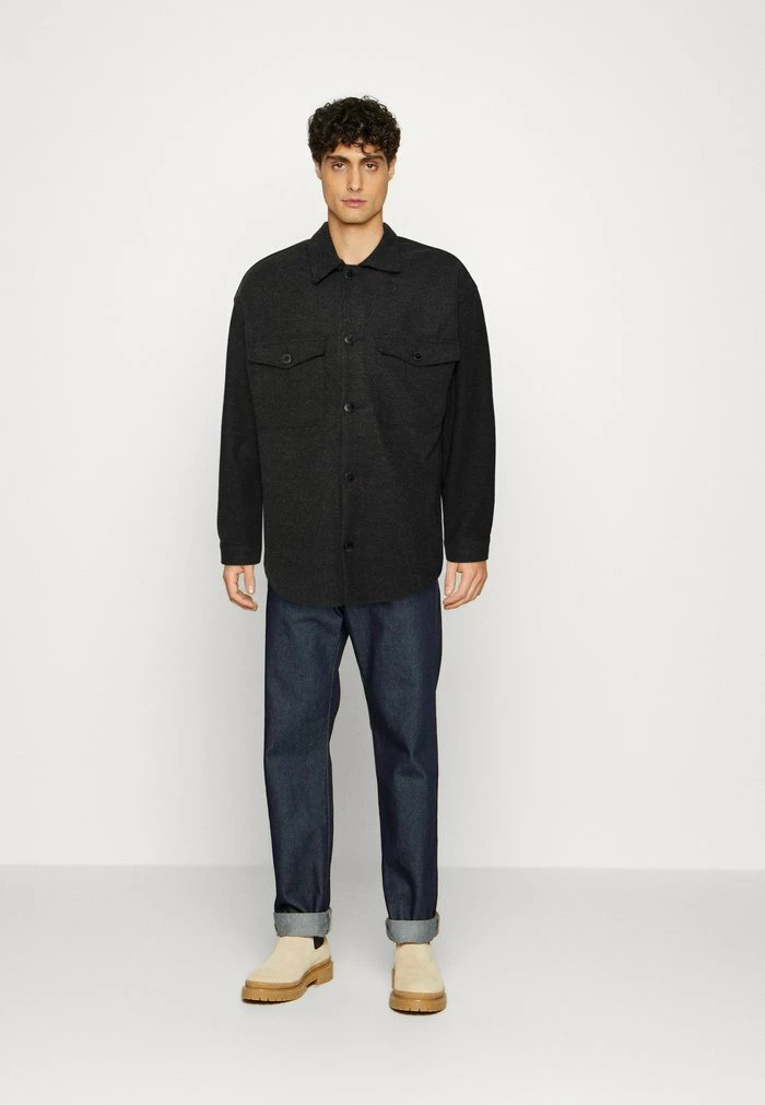 Jack & Jones JOROLLIE OVERSHIRT - Light Jacket - Black Mélange 2 Jack & Jones JOROLLIE OVERSHIRT - Light Jacket - Black Mélange - Image 2