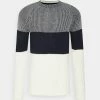 Jack & Jones JJPANNEL STRIPE CREW NECK - Jumper - Navy Blazer