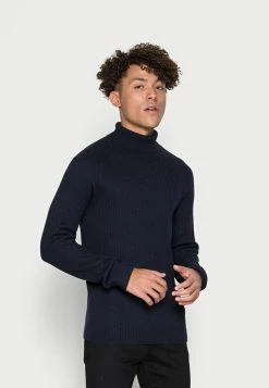 Jack & Jones JJPANNEL ROLL NECK - Jumper - Navy