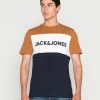 Jack & Jones JJELOGO BLOCKING TEE - Print T-shirt - Rubber