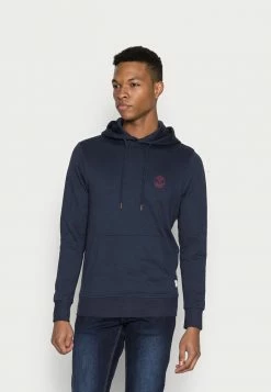 Jack & Jones JJEBASIC LOGO HOOD - Hoodie - Navy Blazer