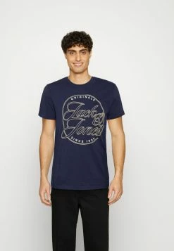 Jack & Jones JORTRUCE TEE CREW NECK - Print T-shirt - Navy Blazer