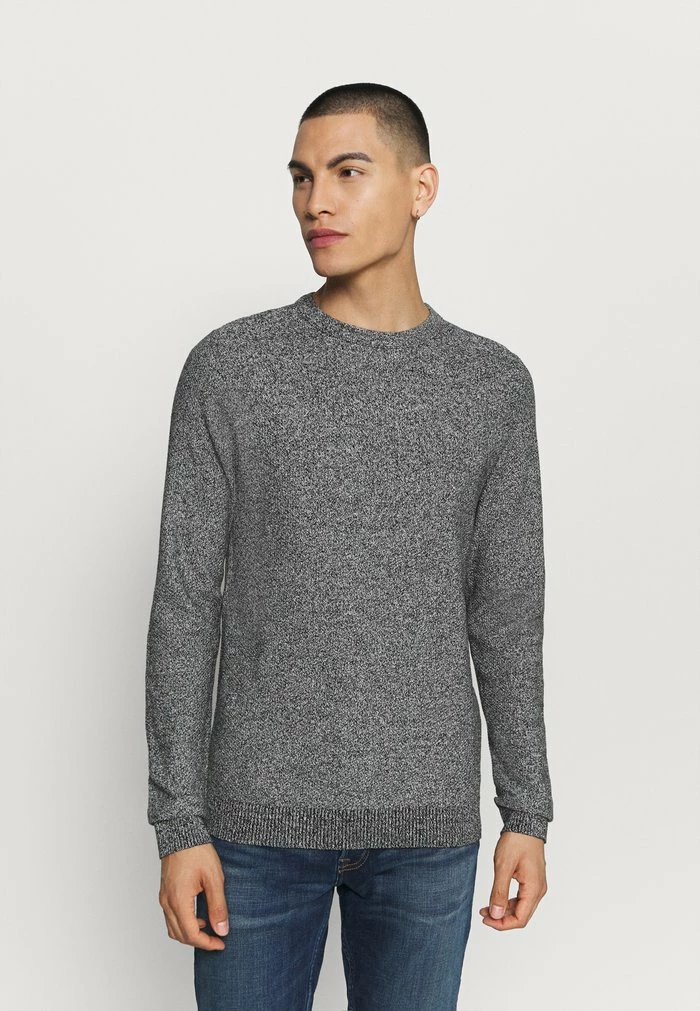 Jack & Jones JJEAARON - Jumper - Black/white Jet Stream 1 Jack & Jones JJEAARON - Jumper - Black/white Jet Stream