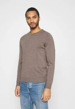 Jack & Jones JJEMARK CREW NECK - Jumper - Oatmeal/melange