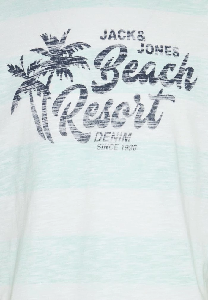 Jack & Jones JJRESORT TEE CREW NECK - Print T-shirt - Bleached Aqua 3 Jack & Jones JJRESORT TEE CREW NECK - Print T-shirt - Bleached Aqua - Image 3