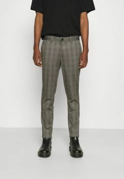 Jack & Jones JJIMARCO BROWN CHECK - Trousers - Brown Stone