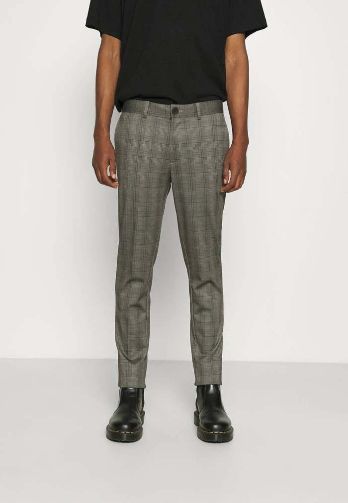 Jack & Jones JJIMARCO BROWN CHECK - Trousers - Brown Stone 1 Jack & Jones JJIMARCO BROWN CHECK - Trousers - Brown Stone