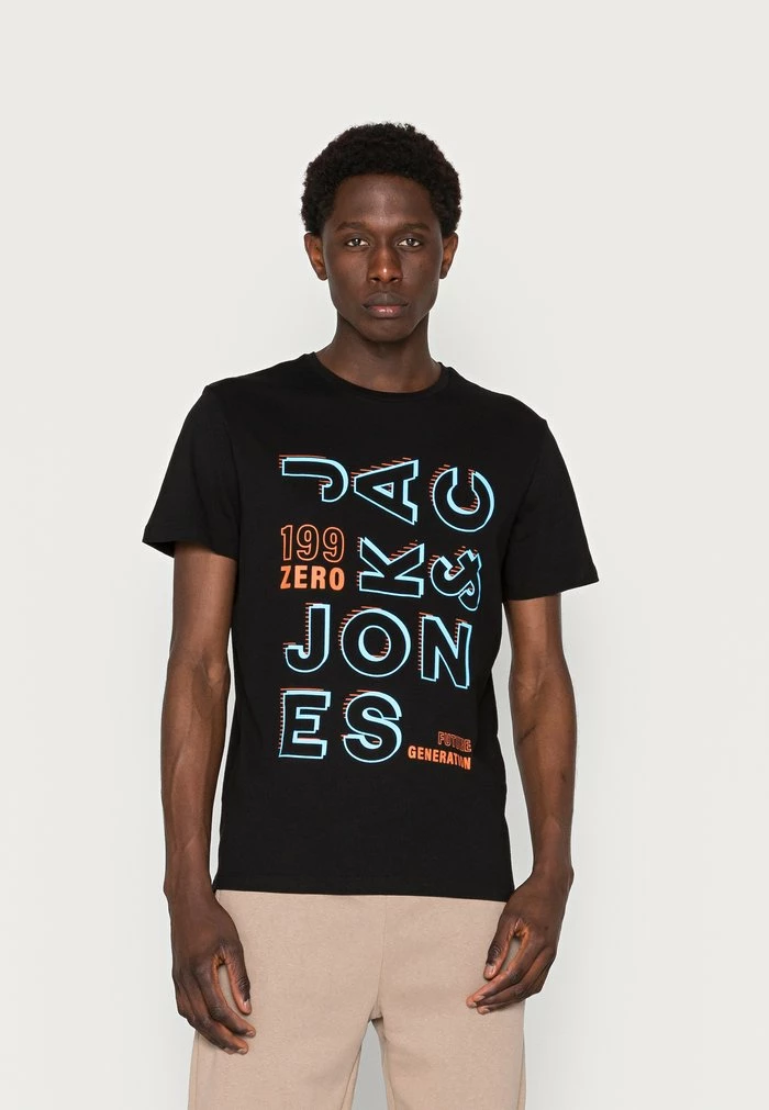 Jack & Jones JCOBOOSTER TEE CREW NECK - Print T-shirt - Black 1 Jack & Jones JCOBOOSTER TEE CREW NECK - Print T-shirt - Black