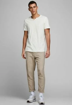 Alternative view of Jack & Jones JJESPLIT NECK TEE - Basic T-shirt - Cloud Dancer