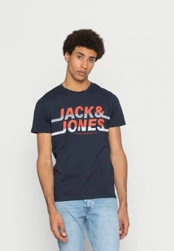 Jack & Jones JCOCHARLES TEE CREW NECK - Print T-shirt - Navy Blazer