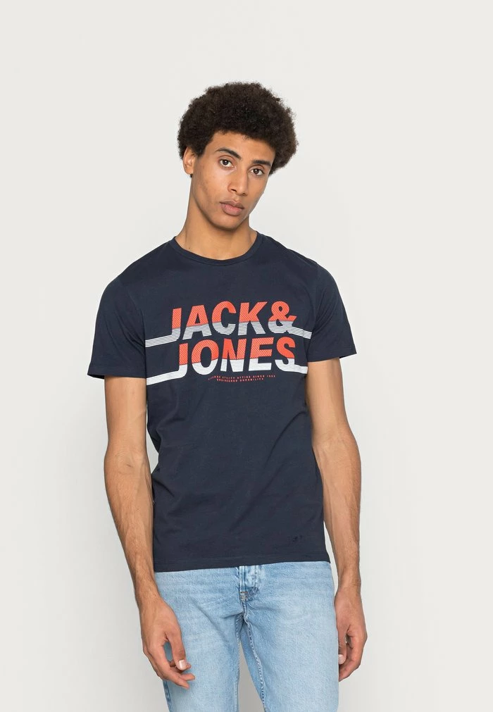 Jack & Jones JCOCHARLES TEE CREW NECK - Print T-shirt - Navy Blazer 1 Jack & Jones JCOCHARLES TEE CREW NECK - Print T-shirt - Navy Blazer
